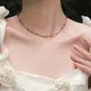 Colar de Turmalina Arco-Íris Natural Feminino Leve Luxo Nicho Alto Padrão Verão Cristal Arco-Íris Dopamina Corrente de Clavícula Acessórios