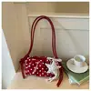 Bolso pequeño de moda transfronterizo con lunares plisados para mujer, nuevo bolso de hombro con diseño de nicho elegante, bolso casual para el día a día