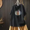 2026 Super Estiloso Manga Curta Feminino Verão Novo Nicho Estampa de Abóbora Tendência Emagrecedor Casual Tmht