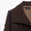 Fabricantes Mayoristas de Ropa para Mujer Transfronteriza Otoño e Invierno 2025 Estilo Europeo y Americano Tops y Chaquetas de Manga Larga con Cordones de Doble Botonadura