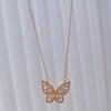 Collar de mariposa de circón, diseño de moda coreana, colgante de diamante, personalizado, moderno, elegante collar de cadena de clavícula para mujer