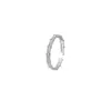 Anillo de Plata de Ley S925 Tiqi Estilo Coreano Moda Anillo Abierto Retorcido Cruzado para Mujer, Simple Punto de Perla Doble Capa Apilable Tendencia
