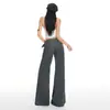 Naranja Infantil # Pantalones de Traje Acampanados de Cintura Baja Estilizados y Elegantes para Mujer con Diseño de Cinturón Ancho, Pantalones Bootcut Adelgazantes y Versátiles.
