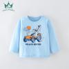 Camiseta Infantil Manga Longa Gola Redonda Menino Algodão Puro Roupa de Baixo Primavera e Outono Roupa Infantil Roupa Infantil Europeia e Americana Top