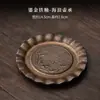 Suporte Vintage para Bule de Chá em Ferro Esmaltado Dourado, Bandeja de Armazenamento de Água em Cerâmica Grossa, Acessórios para Conjunto de Chá Kung Fu para Uso Doméstico, Prato para Frutas e Doces