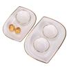 Plato de cerámica para condimentos con borde dorado plato para condimentos plato para salsas Plato cuadrado plato de flor de ciruelo plato con forma de flor plato pequeño para mojar