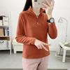Jaqueta de Lã Pulôver Outono e Inverno ao Ar Livre para Mulheres, Camisa Base de Lã Macia, Gola Alta Esportiva, Suéter de Lã Grosso Elegante Emagrecedor