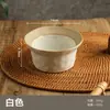 Bol para Ensalada Estilo Japonés, Bol Rústico Vintage de Cerámica con Forma de Sombrero, Bol para Postre, Bol para Sopa Dulce, Plato Profundo de Cerámica, Bol para Yogur, Bol de Paja Estilo Pastoral