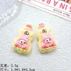 Lindos Animalitos Bocadillos Dibujos Animados Comida Juguetes DIY Pegamento de Crema Resina Pequeños Accesorios Hebilla de Zapato con Agujero Material para Joyería