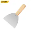Herramienta Deli DL-HD5C mango de madera espátula 5 pulgadas espátula rasqueta plato de hierro grande llana para enlucido y masilla