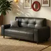 Sofá para sala de estar, apartamento pequeño, sofá simple de línea recta, adecuado para apartamentos de alquiler, recepción de oficina y como sofá cama de piel