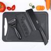 Conjunto de facas de cozinha de aço inoxidável com capa de faca, conjunto de facas de cozinha antiaderentes e tinta, faca de frutas doméstica