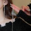 Elegantes Pendientes Largos con Borlas Incrustadas de Circonita, Modernos, Lujo Ligero, de Nicho, Alta Gama, Pendientes Versátiles para Mujer