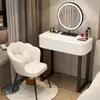 Tocador Apartamento Pequeño Madera Maciza Dormitorio Moderno Simple Lujo Ligero Estilo Crema Tocador de Pizarra de Gama Alta Gabinete Mesa