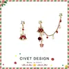 Pendientes de Navidad con Borla de Estrella de Cinco Puntas, Pendientes Lindos y Dulces de Otoño e Invierno, Versátiles y Elegantes, Clips para Orejas sin Perforar para Mujer