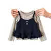 Ropa de otoño para niños estilo coreano: Un conjunto de camisola con estampado floral de moda y camiseta de manga larga para niñas, perfecto para usar en capas y crear un look lindo