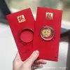 Adesivos de Telefone de Ouro Puro 999 para o Festival da Primavera, Artesanato em Metal de Envelope Vermelho de Alta Qualidade, Presentes para Reunião Anual