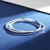 Pé de roda gigante prata Pulseira de anel duplo Mobius para meninas anel duplo nicho luxo leve Coringa pulseira de alta qualidade atacado