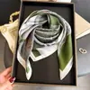 Lenço Estampado Estilo Britânico Seda Artificial, Xale de Luxo, Lenço de Pescoço Proteção Solar, Lenço de Pescoço Profissional, Lenço de Cabeça, Lenço para Mulheres