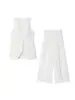 Estilo Europeo y Americano Comercio Exterior Transfronterizo Stock Listo Moda Femenina Conjunto Casual Chaleco Ajustado + Pantalones Largos Holgados Plisados