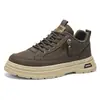 Zapatillas de otoño e invierno para hombre, de caña media, suela gruesa, estilo retro, moda para jóvenes de exterior, cuero, casual, de moda, venta al por mayor
