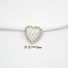 Botones Metálicos de Alta Gama en Forma de Corazón, Botones de Corazón de Perlas Incrustadas con Diamantes Estilo Pequeño Fragante, Botones Decorativos para Camisa Chaqueta