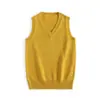 Fábrica de Punto al por Mayor 21 Colores Uniforme Jk Chaleco de Color Liso Estilo Japonés Cuello en V Jersey Chaleco de Punto Otoño e Invierno