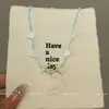 Estilo Nuevo de Verano Estilo Vacacional Azul Fresco Concha Perlas Corazón Collar Moda Nicho Cadena para Clavícula Apilable para Mujeres