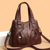 Bolsa Feminina 2025 Novo Estilo Couro Macio Bolsa de Ombro/Axila Feminina Grande Capacidade Casual Versátil Bolsa para Mãe de Meia-Idade