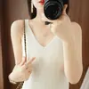 Suéter tejido nuevo, estilo corto, cuello en V transfronterizo, colección de otoño, hilo de núcleo hilado, top sin mangas, prenda exterior para mujer, camisola pequeña