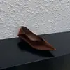 2 cm - Zapatos de tacón alto de terciopelo suave estilo francés con punta fina y escote en V para mujer, simples y elegantes para ir al trabajo, zapatos de tacón bajo estilizados y modernos
