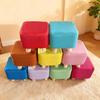 Taburete pequeño creativo de madera maciza de dibujos animados para sala de estar, taburete para sofá de tela, taburete simple bajo, taburete pequeño para el hogar, venta al por mayor