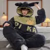 Pijama de Coral para Hombre Invierno Forrado de Felpa Espesor Otoño e Invierno Día Tres Capas Acolchado Ropa de Casa para Adolescentes