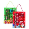 Conjunto de Papelaria de Natal Caixa de Presente Portátil para Crianças Prêmio para Alunos do Ensino Fundamental Lembrancinhas de Festa de Natal Combinação de Lápis e Borracha