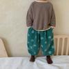 Ropa infantil coreana, suéter de algodón para niños y niñas, primavera y otoño 24, nuevo suéter de camiseta con cuello redondo a rayas coreanas