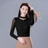 Outono Novo Branco Estilo Coreano Slim Camiseta Feminina Roupa Formal Profissional Top de Tricô de Manga Comprida Camiseta Básica de Alta Elasticidade