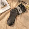 Nuevos Calcetines Fair Isle para Mujer, Calcetines de Media Pantorrilla, Cachemir Engrosado para Otoño e Invierno, Lindos Cachorros de Dibujos Animados, Calcetines Retro de Felpa