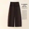 Pantalones de traje cropped de moda hechos a medida para mujer, estilo delgado, nuevo modelo de verano 2026, de cintura alta con un diseño elegante