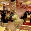Llavero de Oro Puro 999 Shuibei Gold con Símbolo de Dinero, Regalo de Dibujos Animados de Gama Alta para Año Nuevo
