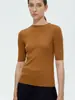 Venta de liquidación: Precio Especial en Top de Punto de Manga Corta para Mujer Yangzi Wool Grace Ajuste Delgado