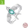 Anillo Abierto Original S925 Plata de Ley Yinziyun Golondrina Primavera Exquisito Anillo de Golondrina Alada Tridimensional