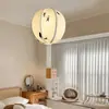 Lámpara de Techo de Tela para Habitación Infantil Lino de Algodón Pantalla Bordada Personalidad Creativa Arte Bola de Dibujos Animados Lámpara para Habitación de Niños y Niñas