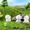 Decoración de micro paisajismo animal de dibujos animados lindo perro blanco cachorro de dibujos animados travieso accesorios de planta de resina