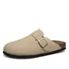 Zuecos de corcho Birkenstock, sandalias casuales tipo slip-on para la playa, zapatos cerrados de suela blanda, zapatos cómodos para el commute al aire libre.