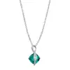 Collar con colgante de diamante geométrico de circón cristalino, moderno y elegante, perfecto para el uso diario, una cadena de clavícula delicada y lujosa