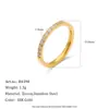 Moda Ins Europea y Americana Lujo Accesible Elegante Joyería de Anillo Acero Inoxidable Chapado en Oro de 18K Circonita Anillo Delgado de Círculo