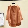 Comércio Exterior Exportação Camisa Nova de Algodão e Linho de Manga Comprida Feminina Estilo Coreano Solta Estilo Ocidental Casual Top Camisa Branca Jaqueta Feminina