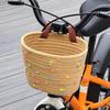 Cesta Grande para Bicicleta, Cesta para Muñeca de Cochecito, Cesta Delantera Tejida con Cuerda para Bicicleta Infantil, Decoración para Patinete