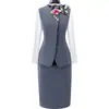 Servicio al cliente de banco OL, joyería, esteticista, recepcionista, uniforme de trabajo, traje sastre gris profesional para mujer