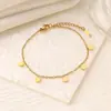 Pulsera de Acero de Titanio con Corazón, Estrella y Luna para Mujer, Joyería Transfronteriza, Oro de 18 Quilates que No se Desvanece, Accesorios de Moda Sencillos Estilo Ins